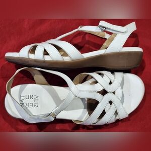 Naturalizer White Strappy Sandals